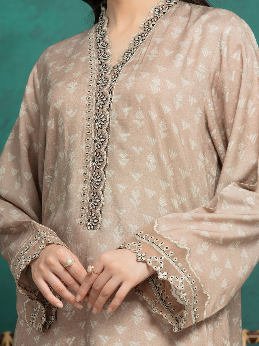 edenrobe Premium Festive Unstitched Raw Silk 3Pc Suit EWU24V16-30370