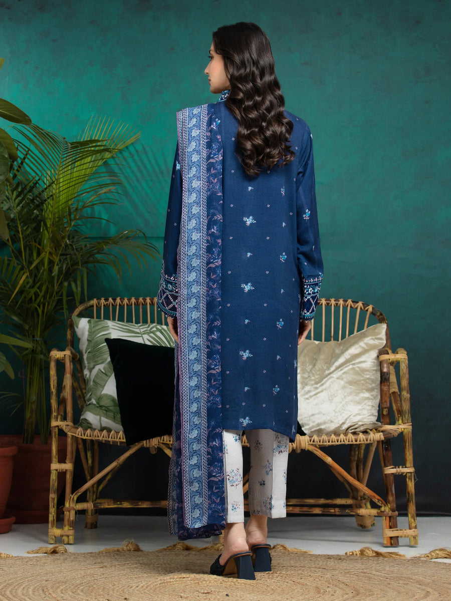 edenrobe Premium Festive Unstitched Raw Silk 3Pc Suit EWU24V16-30372