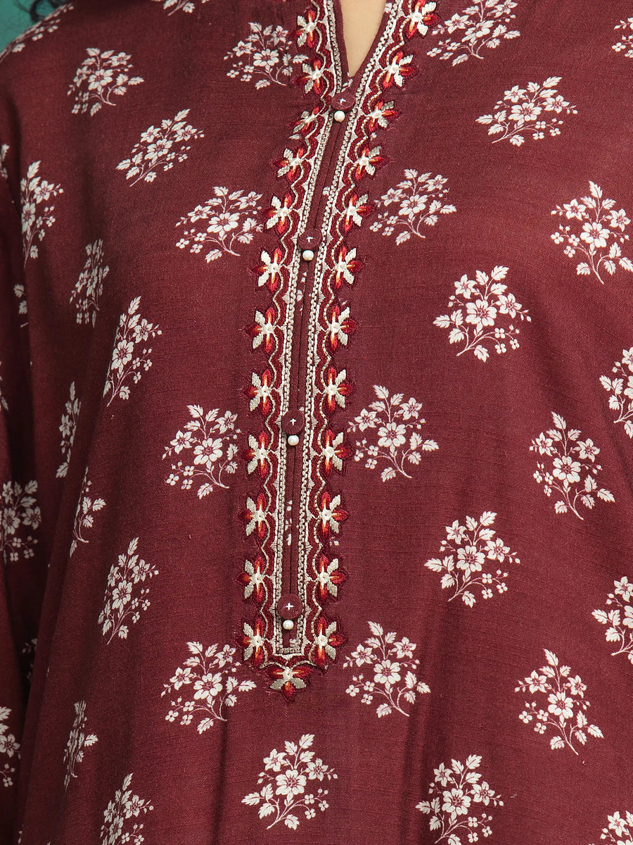 edenrobe Premium Festive Unstitched Raw Silk 3Pc Suit EWU24V16-30376