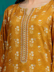 edenrobe Premium Festive Unstitched Raw Silk 3Pc Suit EWU24V16-30377