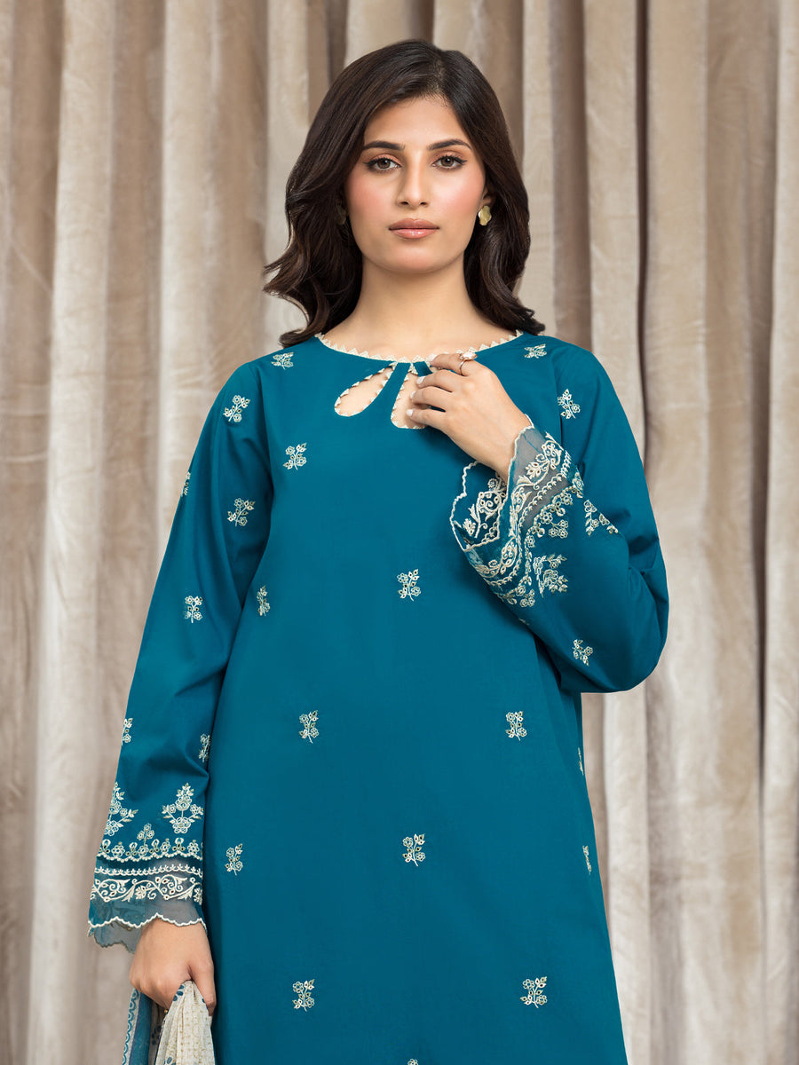 edenrobe Festive Embroidered Cambric Unstitched 3Pc Suit EWU24V2-30064