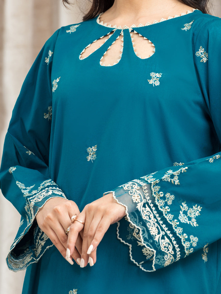 edenrobe Festive Embroidered Cambric Unstitched 3Pc Suit EWU24V2-30064