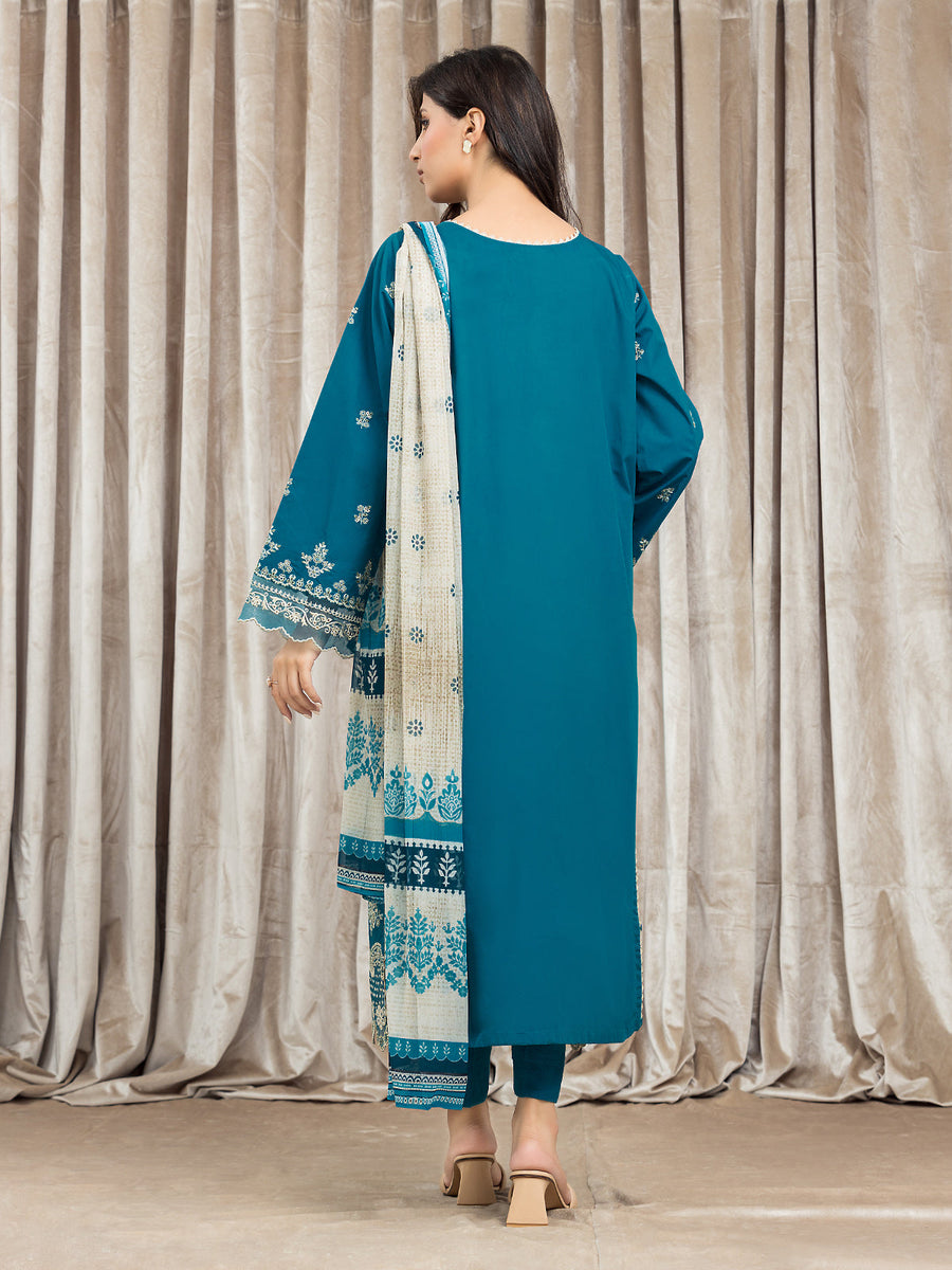 edenrobe Festive Embroidered Cambric Unstitched 3Pc Suit EWU24V2-30064