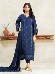edenrobe Festive Embroidered Cambric Unstitched 3Pc Suit EWU24V2-30154