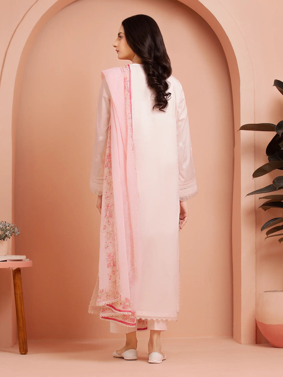 edenrobe Premium Festive Unstitched Cambric 3Pc Suit EWU24V2-30385