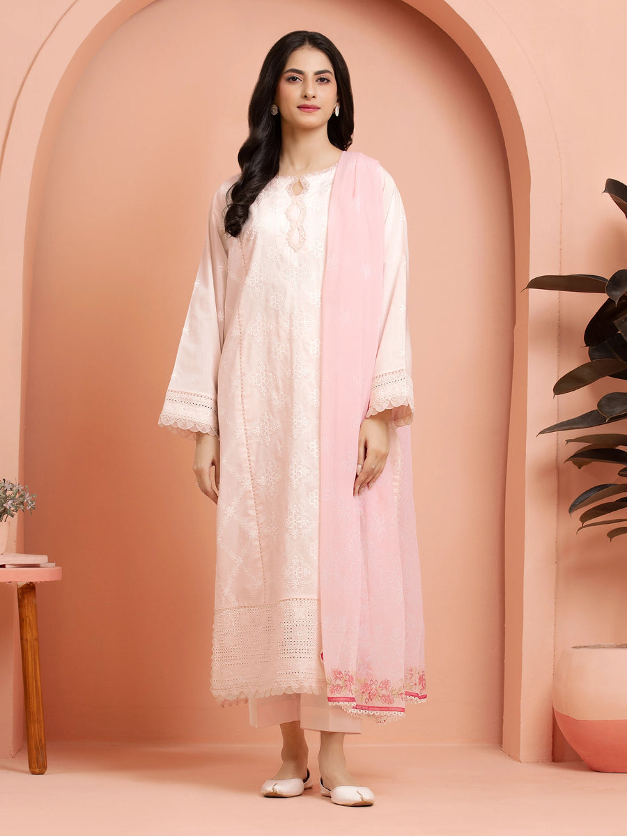 edenrobe Premium Festive Unstitched Cambric 3Pc Suit EWU24V2-30385