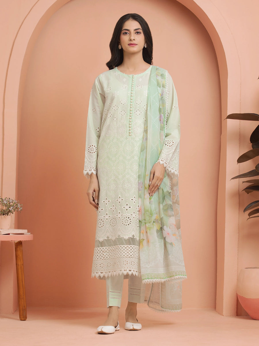 edenrobe Premium Festive Unstitched Cambric 3Pc Suit EWU24V2-30387