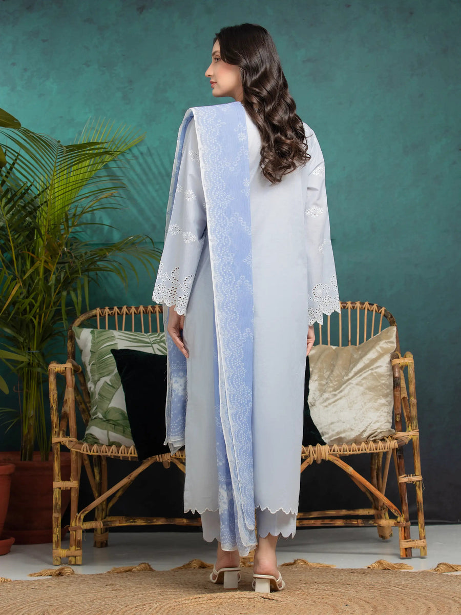 edenrobe Premium Embroidered Cambric Unstitched 3Pc Suit EWU24V2-31006