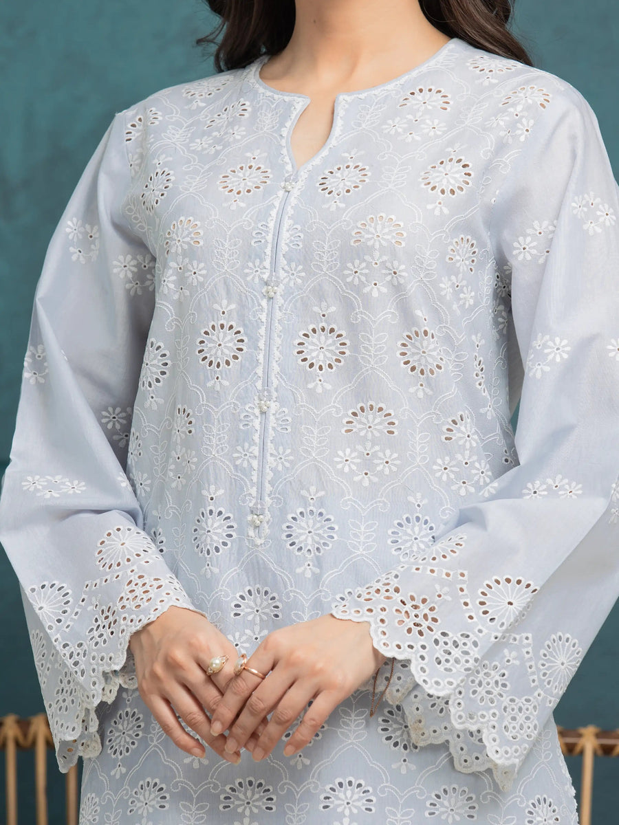 edenrobe Premium Embroidered Cambric Unstitched 3Pc Suit EWU24V2-31006