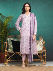 edenrobe Premium Embroidered Cambric Unstitched 3Pc Suit EWU24V2-31007