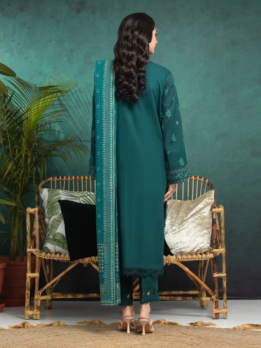 edenrobe Premium Festive Unstitched Cambric 3Pc Suit EWU24V2-31008