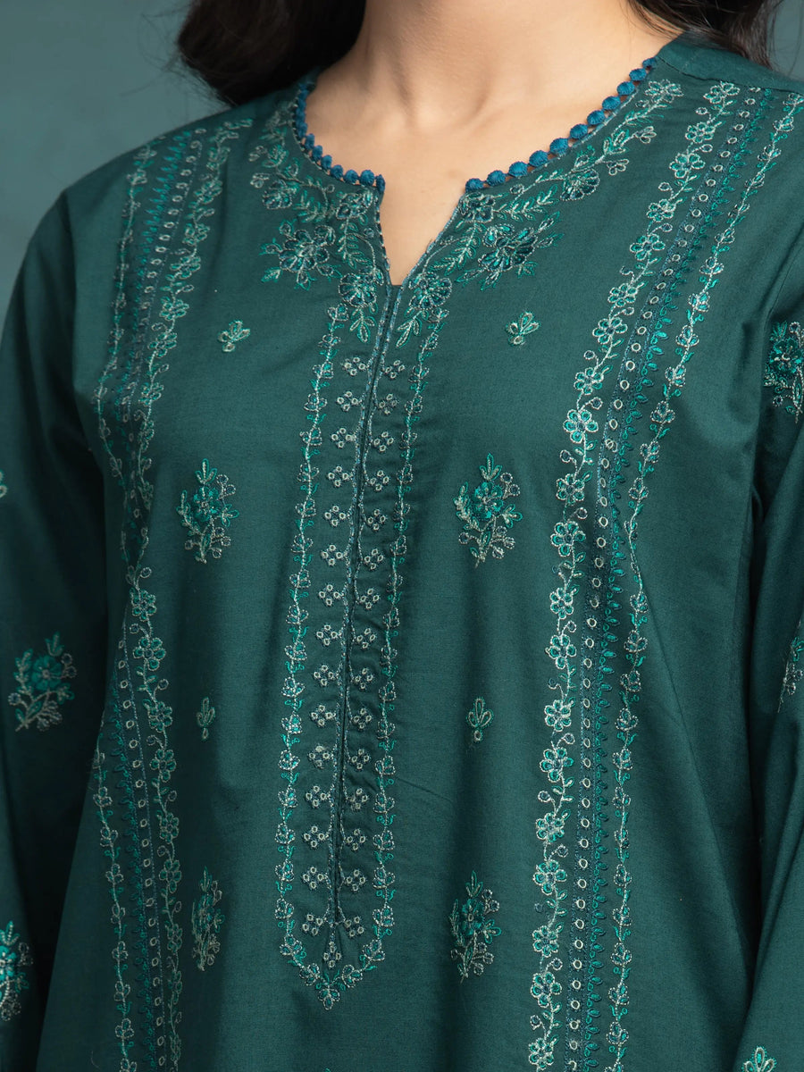 edenrobe Premium Festive Unstitched Cambric 3Pc Suit EWU24V2-31008