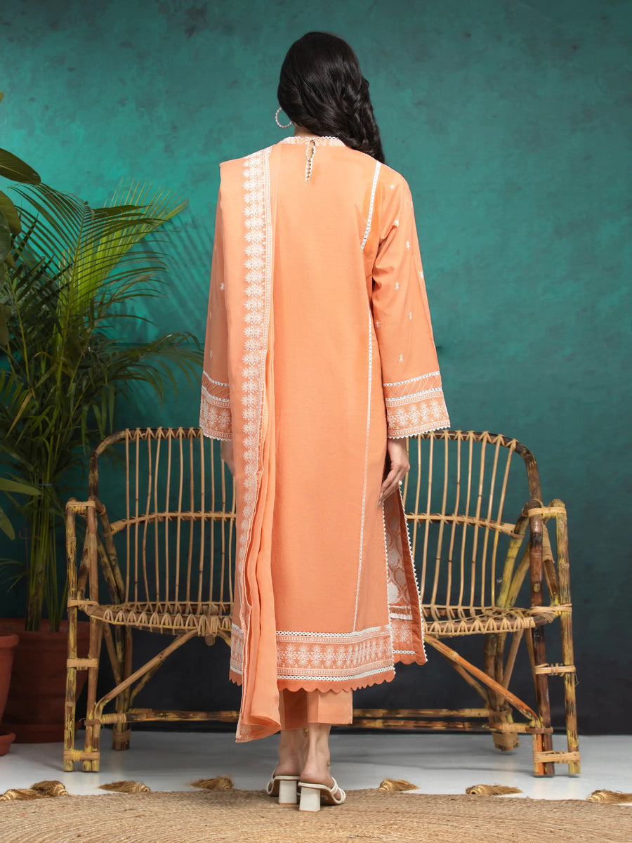 edenrobe Premium Festive Unstitched Cambric 3Pc Suit EWU24V2-31013