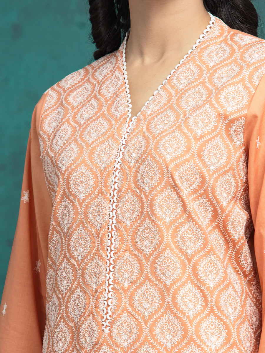 edenrobe Premium Festive Unstitched Cambric 3Pc Suit EWU24V2-31013