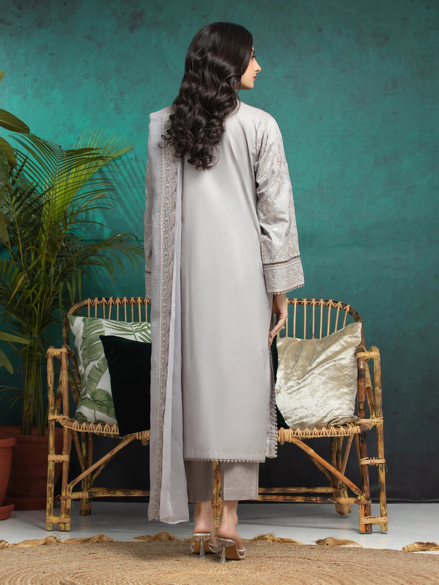 edenrobe Premium Festive Unstitched Cambric 3Pc Suit EWU24V2-31014