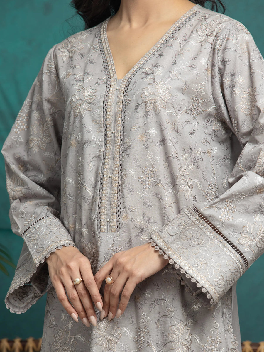 edenrobe Premium Festive Unstitched Cambric 3Pc Suit EWU24V2-31014