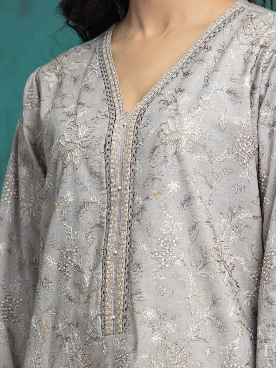 edenrobe Premium Festive Unstitched Cambric 3Pc Suit EWU24V2-31014