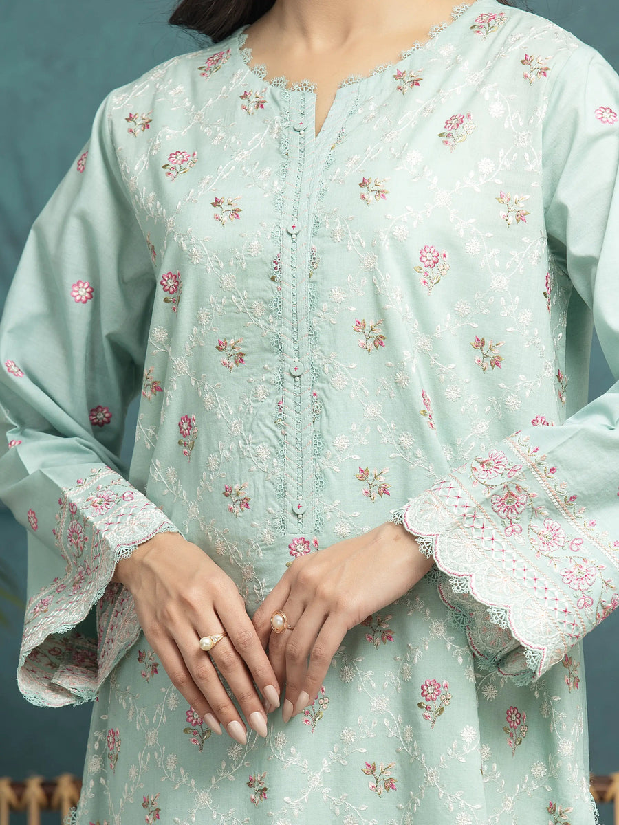 edenrobe Premium Festive Unstitched Cambric 3Pc Suit EWU24V2-31015