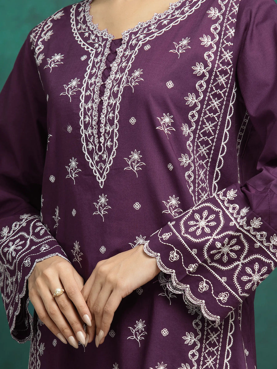 edenrobe Premium Festive Unstitched Cambric 3Pc Suit EWU24V2-31016