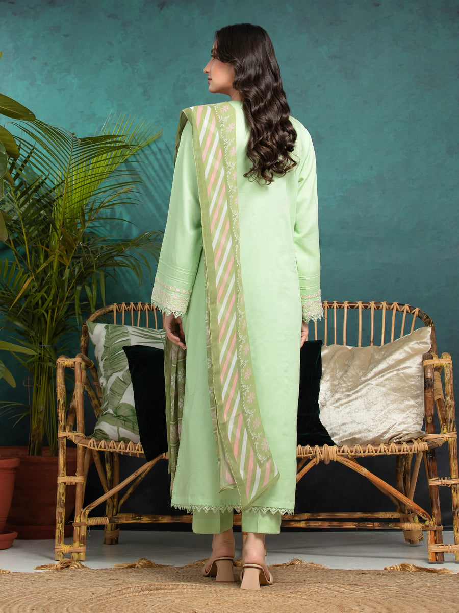 edenrobe Premium Festive Unstitched Cambric 3Pc Suit EWU24V2-31019