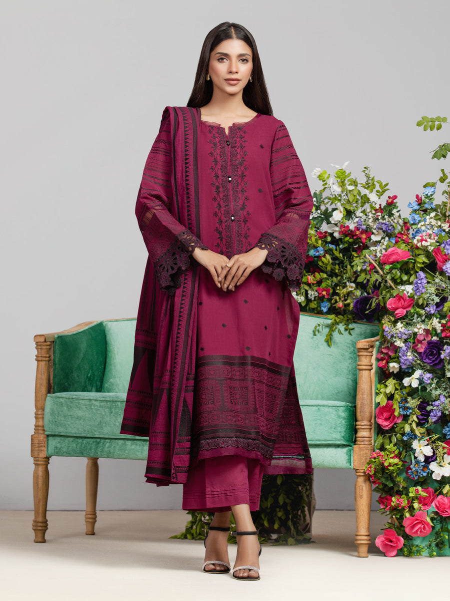 edenrobe Festive Embroidered Jacquard Unstitched 3Pc Suit EWU24V3-26751