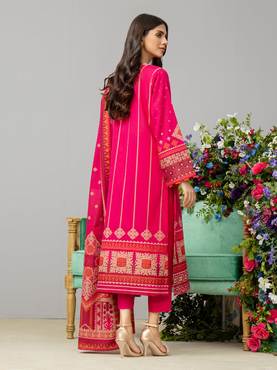 edenrobe Festive Embroidered Jacquard Unstitched 3Pc Suit EWU24V3-26752