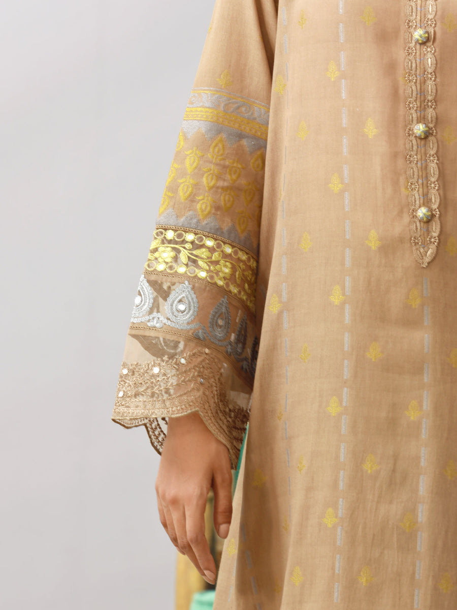 edenrobe Festive Embroidered Jacquard Unstitched 3Pc Suit EWU24V3-26753