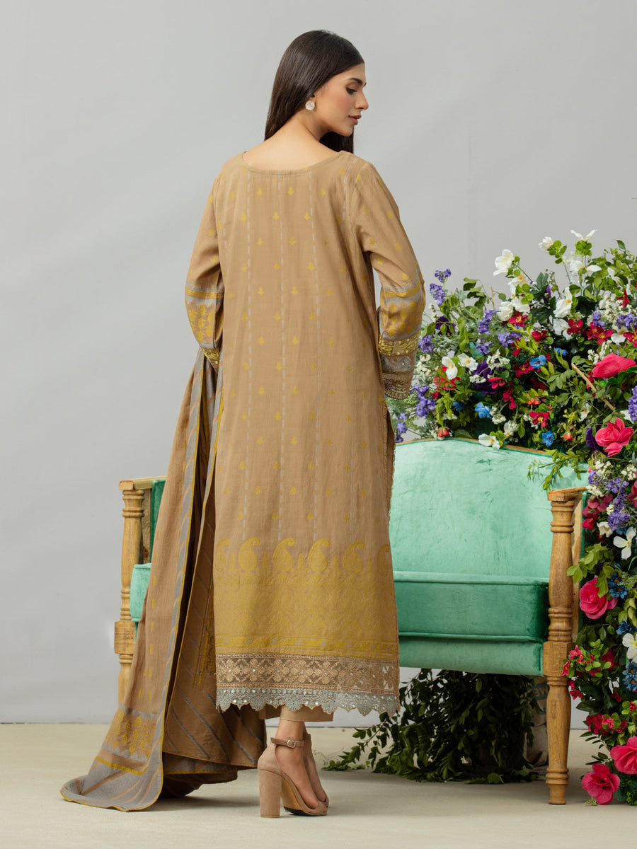 edenrobe Festive Embroidered Jacquard Unstitched 3Pc Suit EWU24V3-26753
