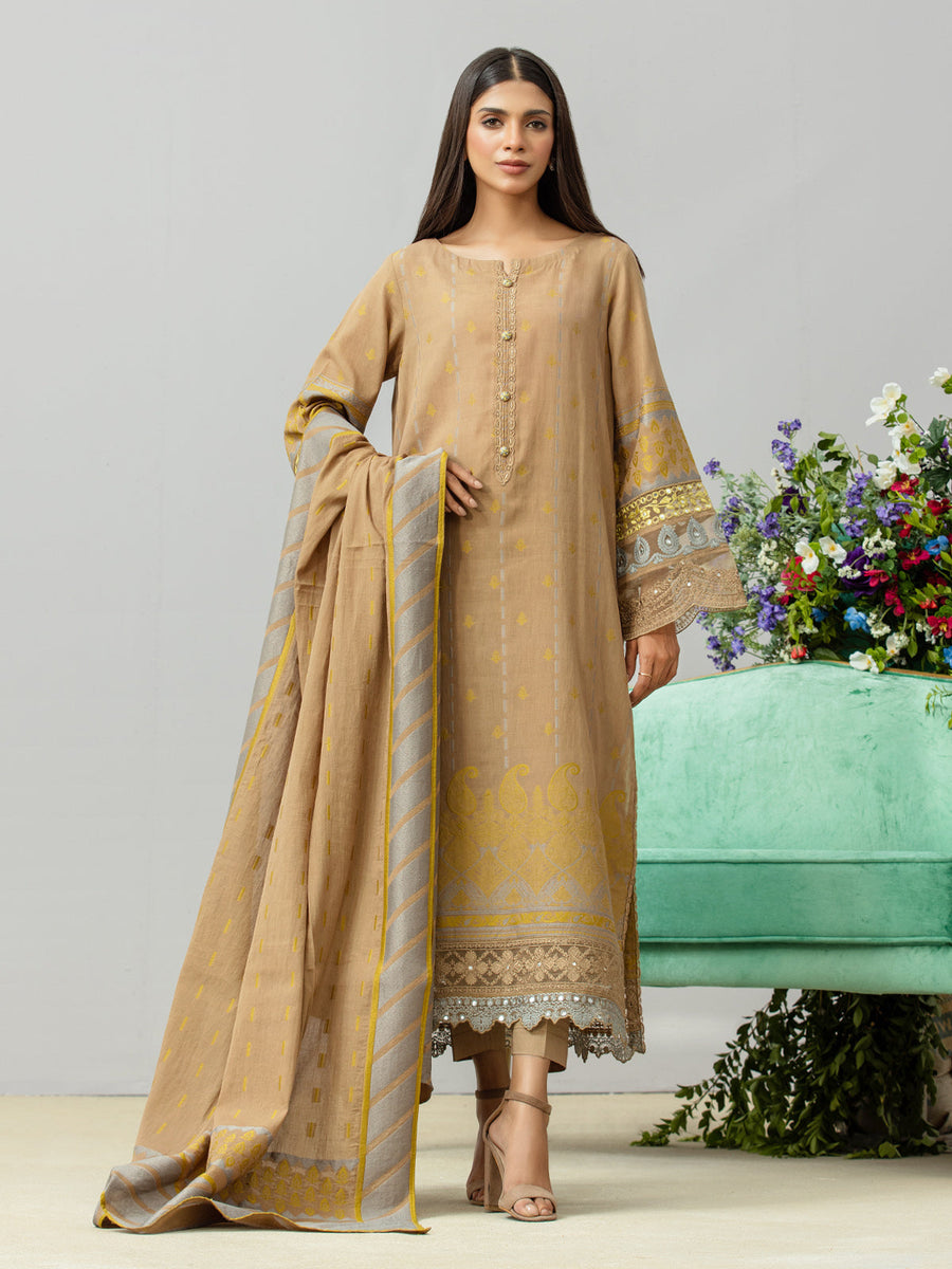edenrobe Festive Embroidered Jacquard Unstitched 3Pc Suit EWU24V3-26753