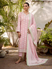 edenrobe Festive Embroidered Jacquard Unstitched 3Pc Suit EWU24V3-30048