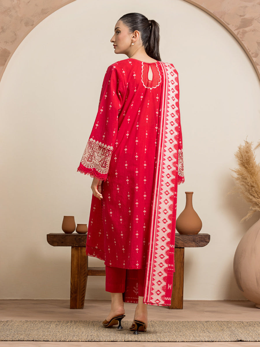 edenrobe Festive Embroidered Jacquard Unstitched 3Pc Suit EWU24V3-30052
