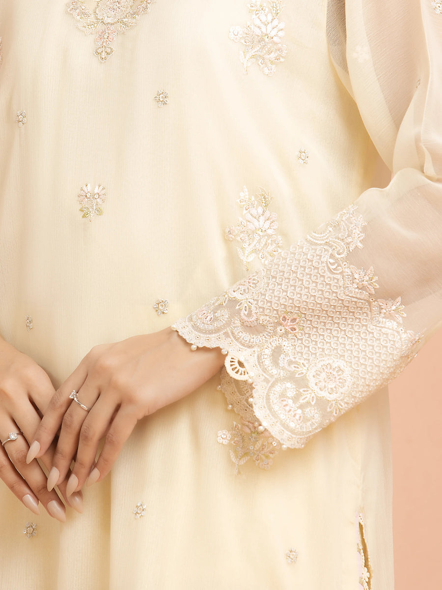 edenrobe Premium Festive Unstitched Chiffon 3Pc Suit EWU24V5-30323