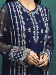 edenrobe Premium Festive Unstitched Chiffon 3Pc Suit EWU24V5-30324