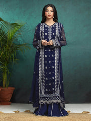 edenrobe Premium Festive Unstitched Chiffon 3Pc Suit EWU24V5-30324
