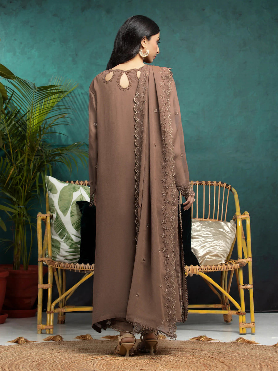 edenrobe Premium Festive Unstitched Chiffon 3Pc Suit EWU24V5-30325