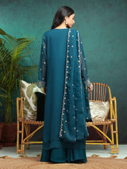 edenrobe Premium Festive Unstitched Chiffon 3Pc Suit EWU24V5-30329