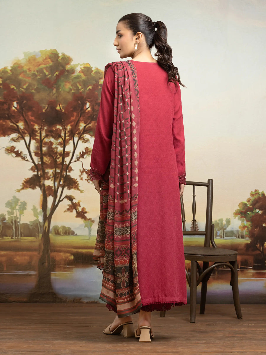edenrobe Premium Embroidered Dobby Unstitched 3Pc Suit EWU24V7-30165
