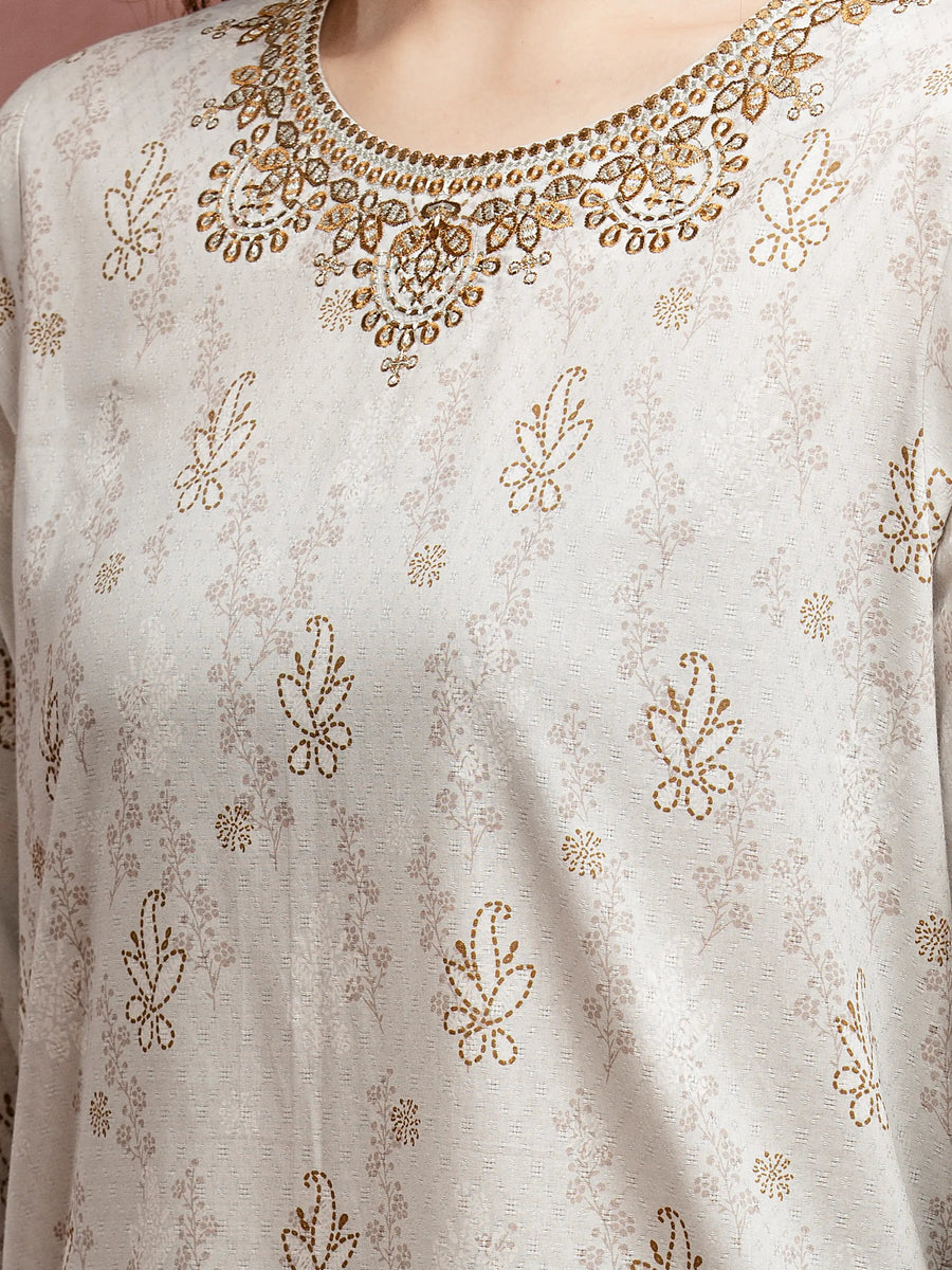 edenrobe Premium Festive Unstitched Dobby 3Pc Suit EWU24V7-30168