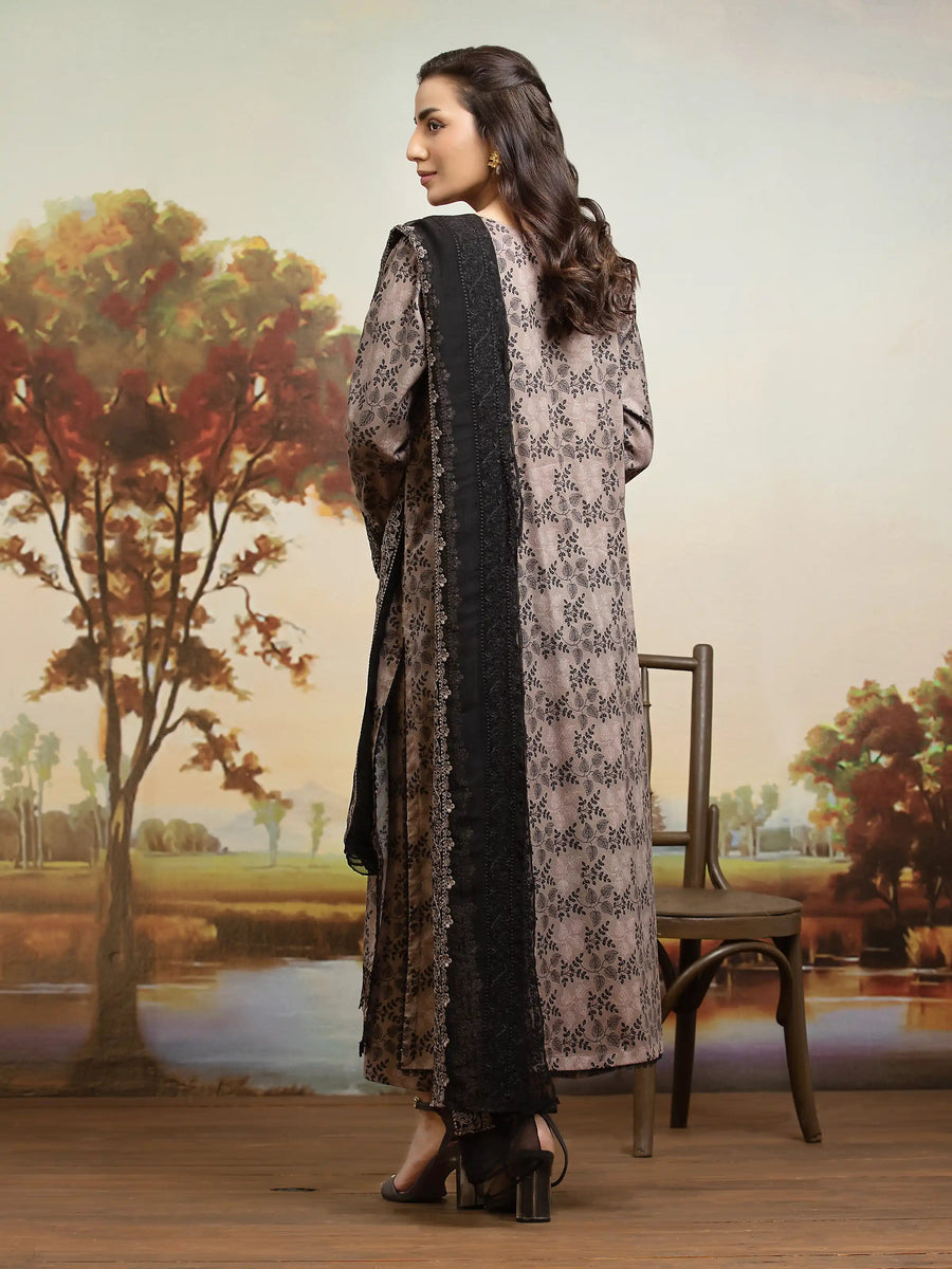 edenrobe Premium Embroidered Dobby Unstitched 3Pc Suit EWU24V7-30170