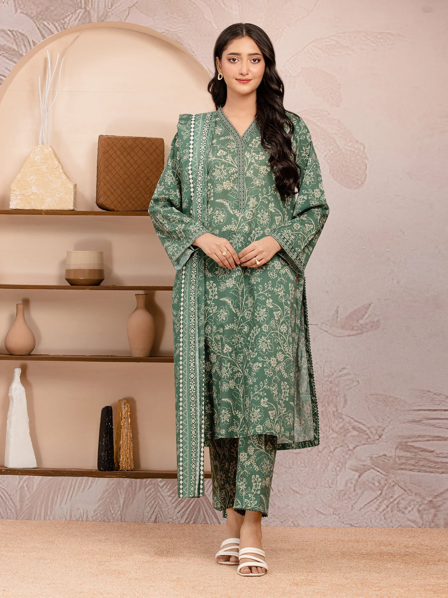 edenrobe Allure Lawn Unstitched Printed 3Pc Suit EWU5A1-35006