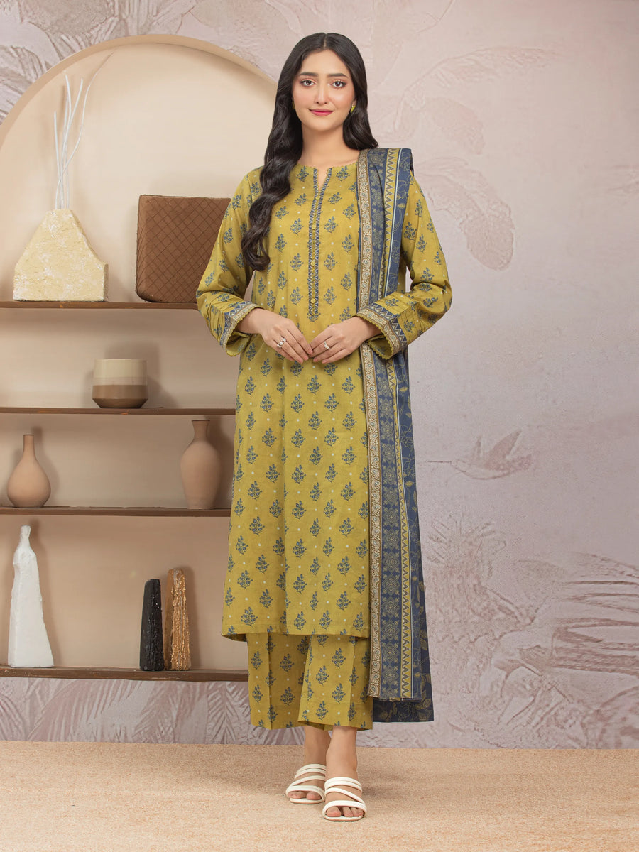 edenrobe Allure Lawn Unstitched Printed 3Pc Suit EWU5A1-35007