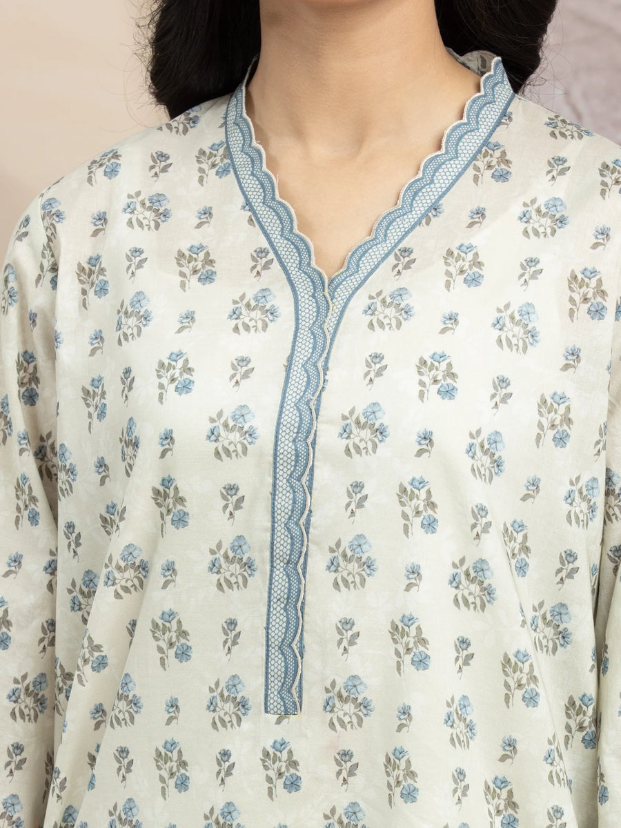 edenrobe Allure Lawn Unstitched Printed 3Pc Suit EWU5A1-35009