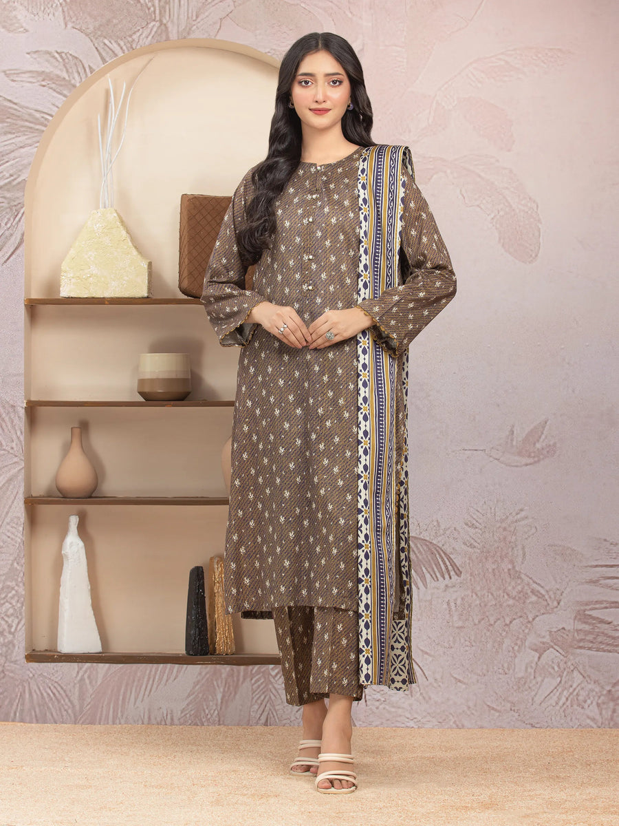 edenrobe Allure Lawn Unstitched Printed 3Pc Suit EWU5A1-35012