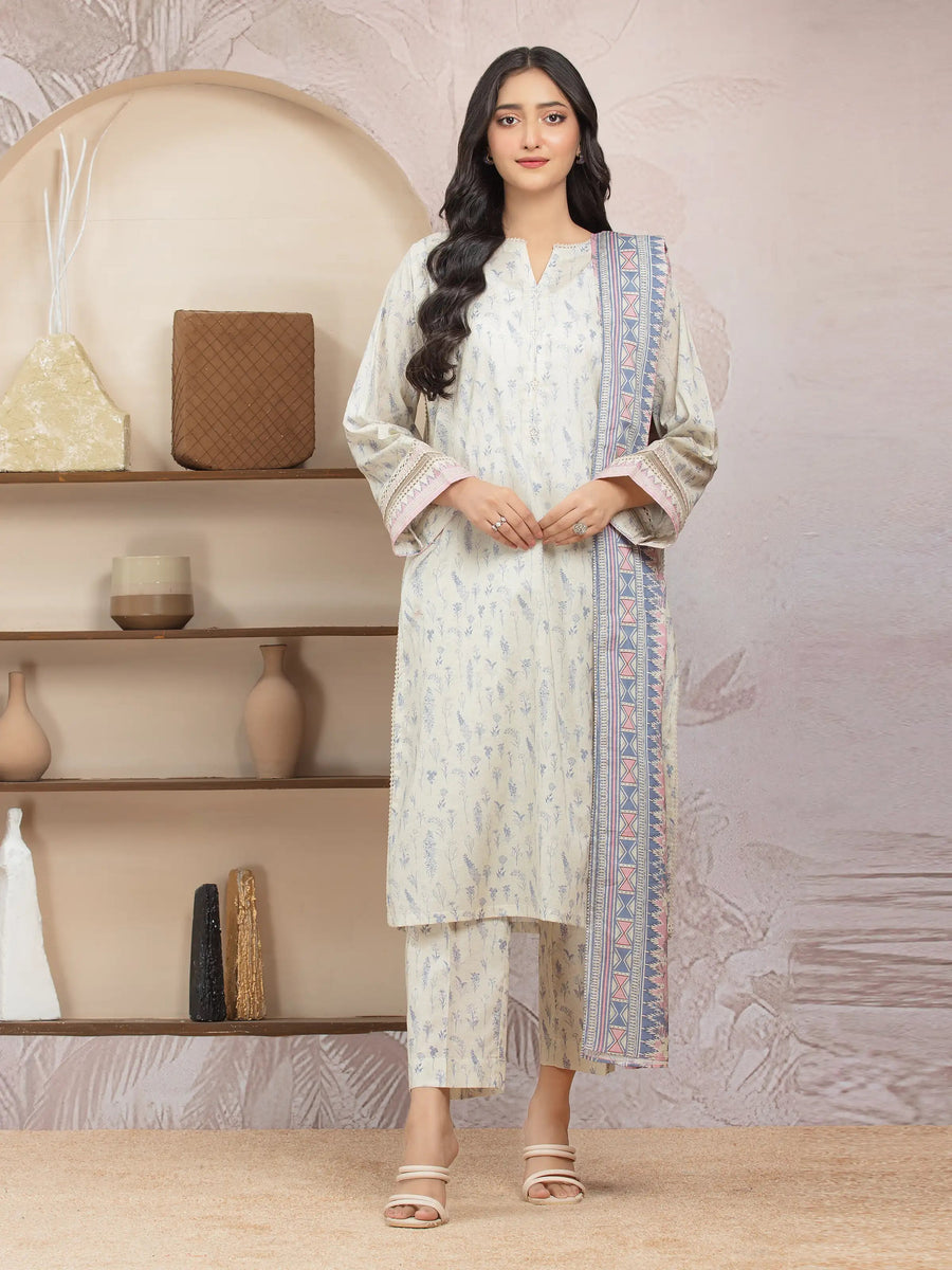 edenrobe Allure Lawn Unstitched Printed 3Pc Suit EWU5A1-35021