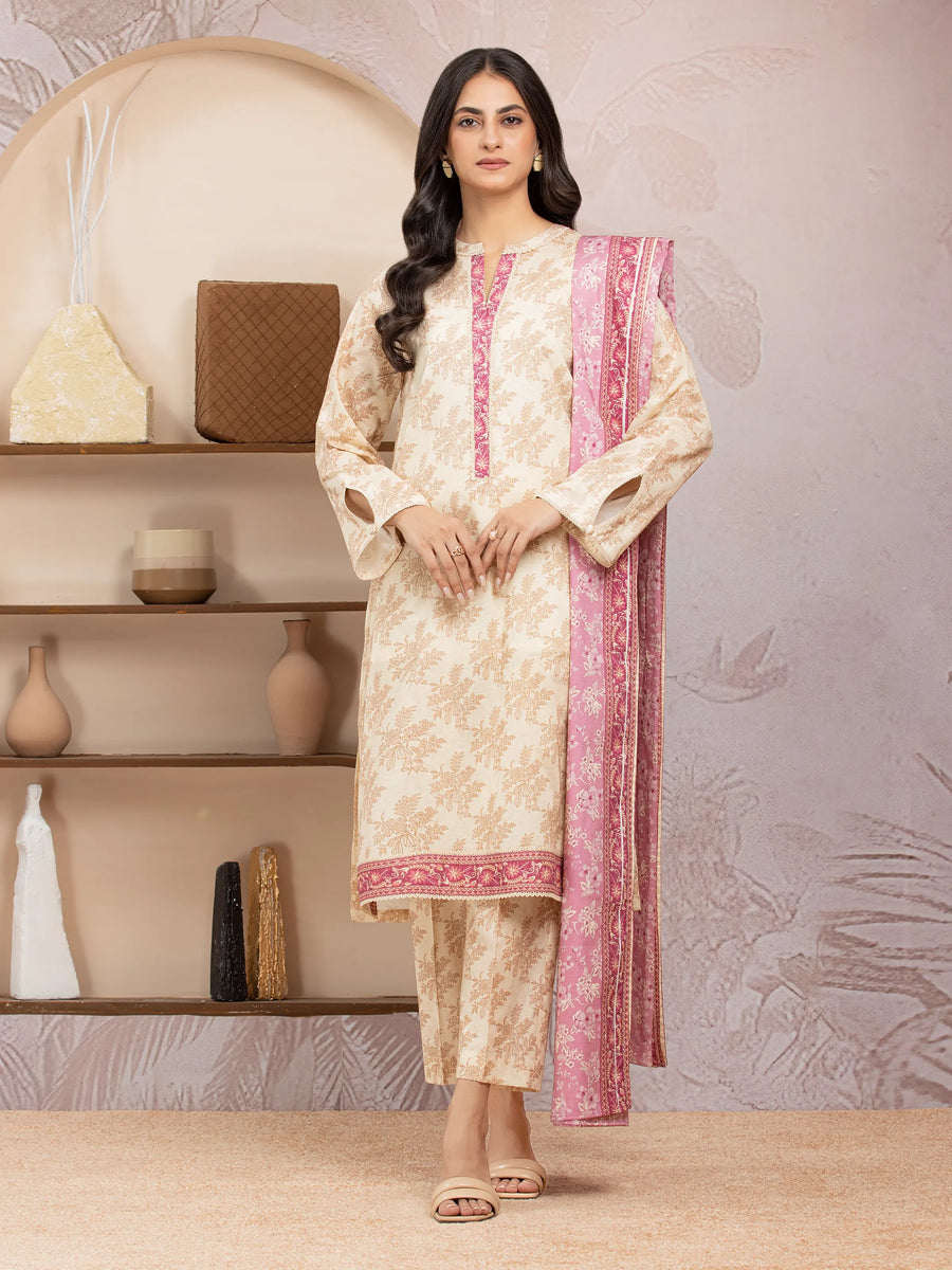 edenrobe Allure Lawn Unstitched Printed 3Pc Suit EWU5A1-35025