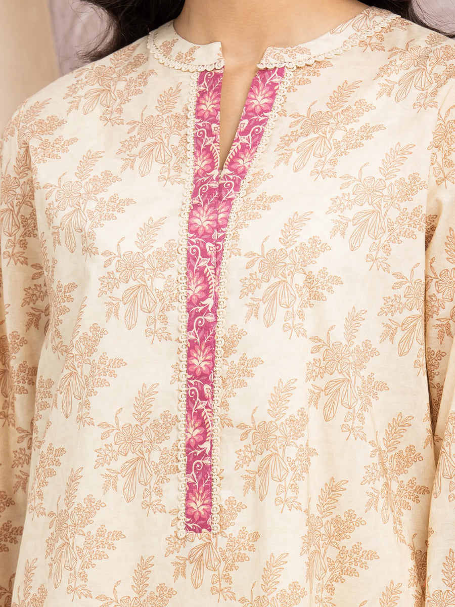 edenrobe Allure Lawn Unstitched Printed 3Pc Suit EWU5A1-35025