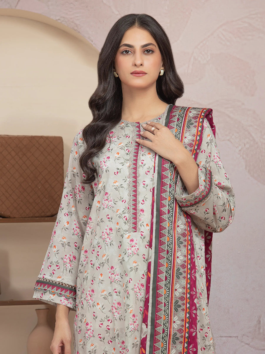 edenrobe Allure Lawn Unstitched Printed 3Pc Suit EWU5A1-35029