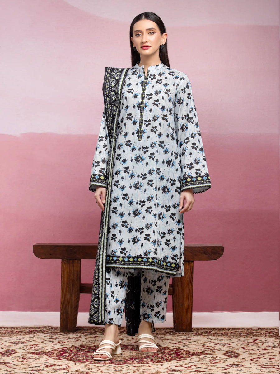 edenrobe Allure Lawn Unstitched Printed 3Pc Suit EWU5A1-35031