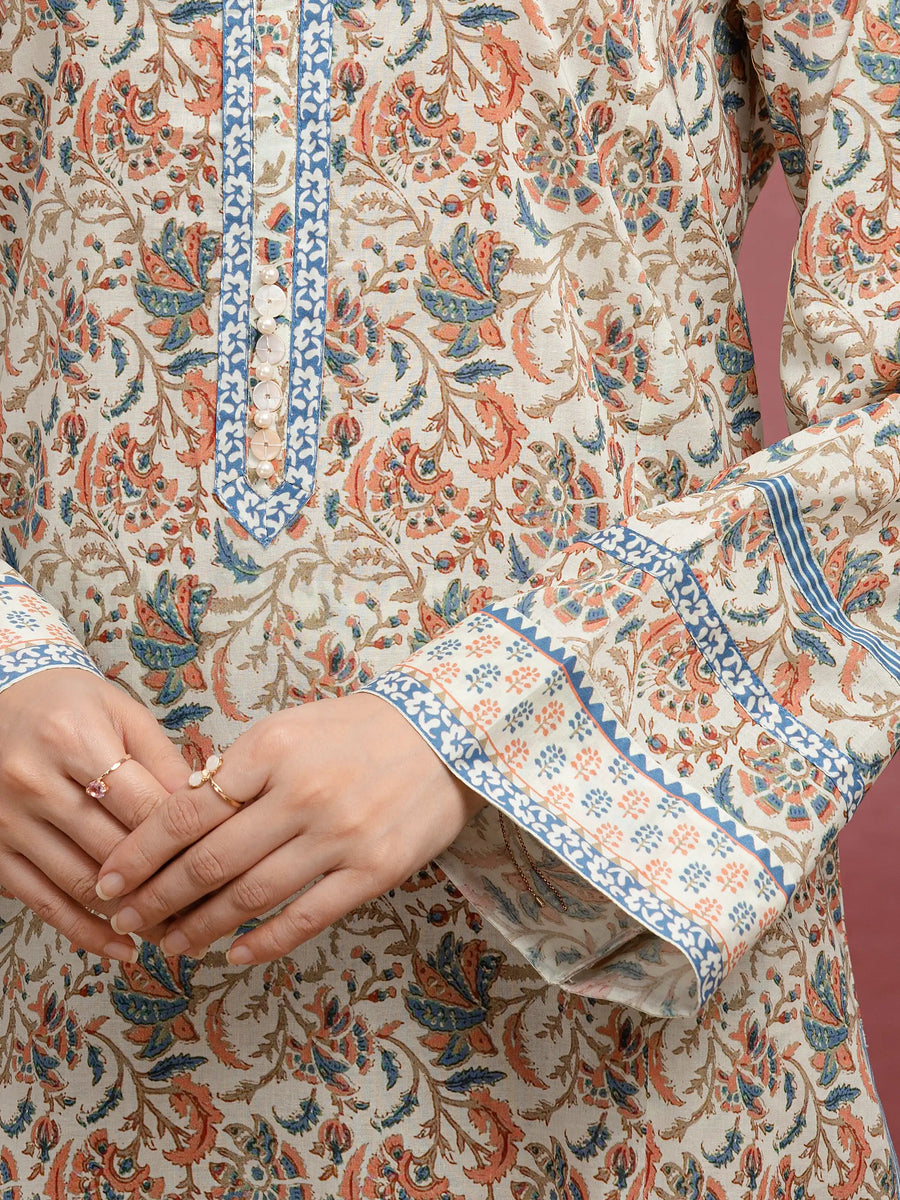 edenrobe Allure Lawn Unstitched Printed 3Pc Suit EWU5A1-35033