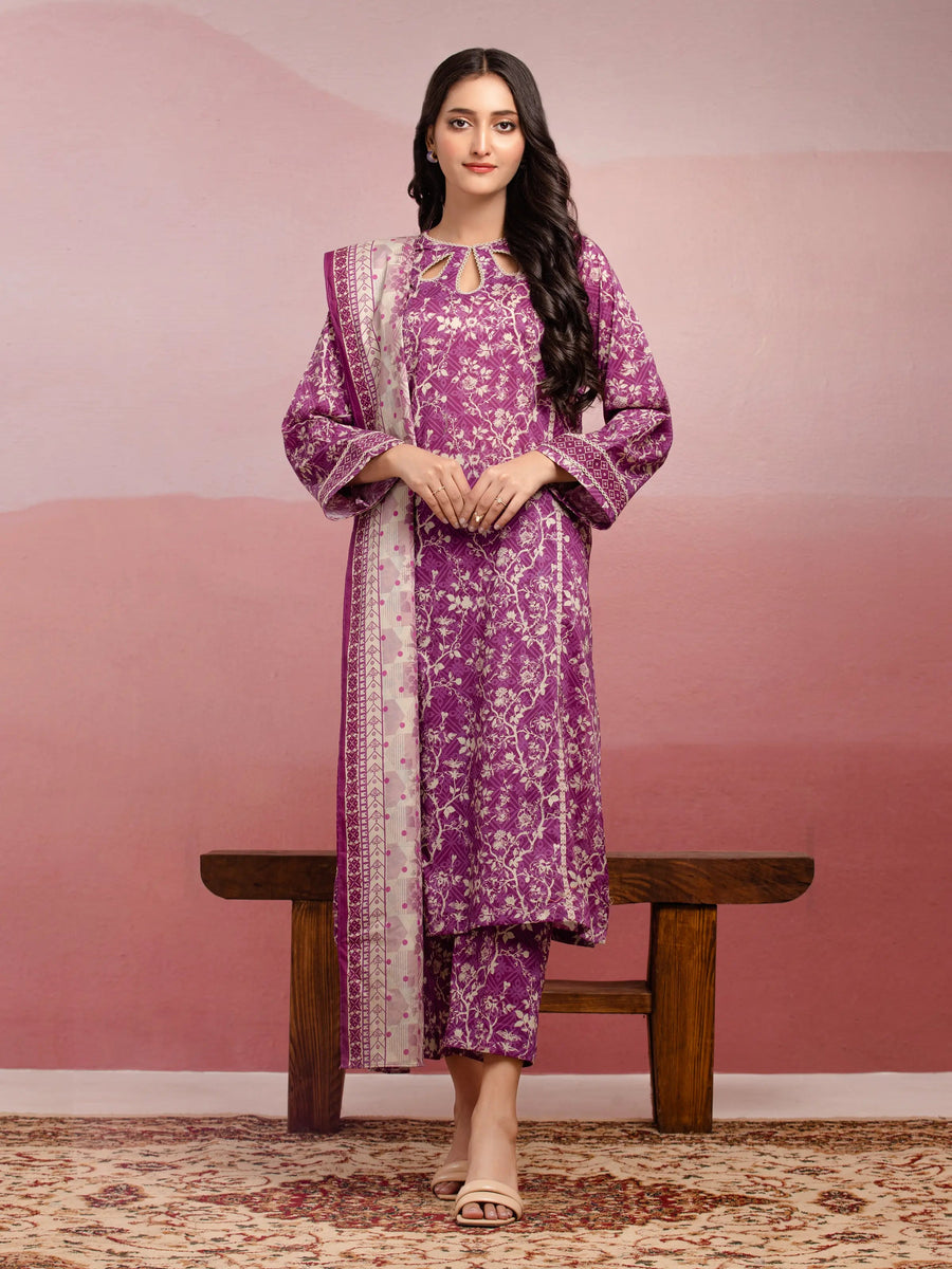 edenrobe Allure Lawn Unstitched Printed 3Pc Suit EWU5A1-35035